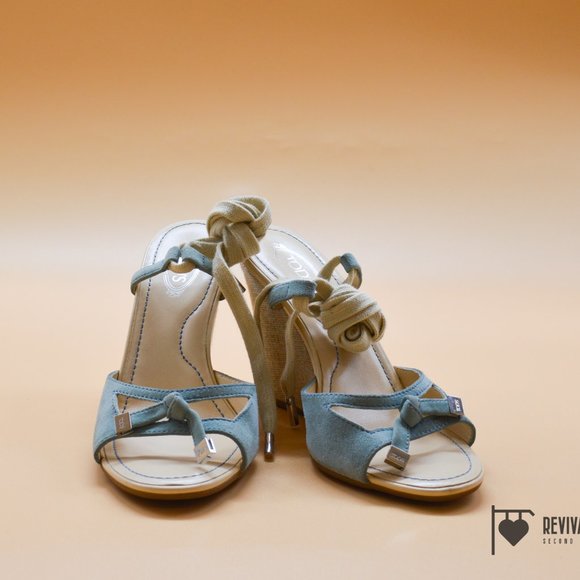 Tods Ankle Wrap Espadrille Sandal Heels - Size 6 - Picture 4 of 7